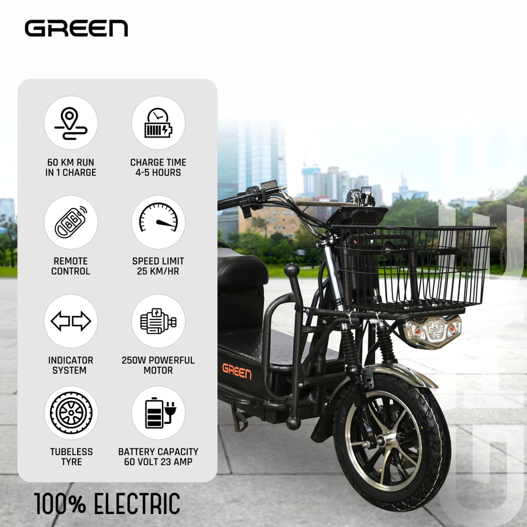 Green Loader 60kms Range Heavy Duty Electric Scooter