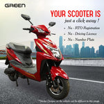 Load image into Gallery viewer, Green Invicta 60kms Range Electric Scooter