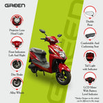 Load image into Gallery viewer, Green Invicta 60kms Range Electric Scooter