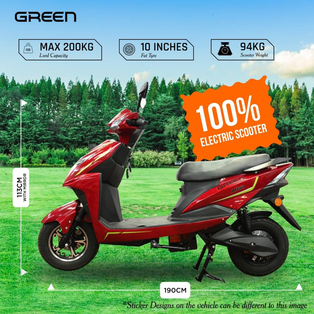 Green Invicta 60kms Range Electric Scooter
