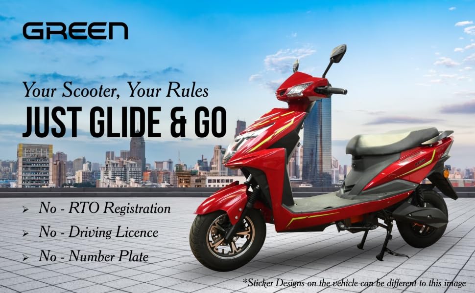 Green Invicta 60kms Range Electric Scooter